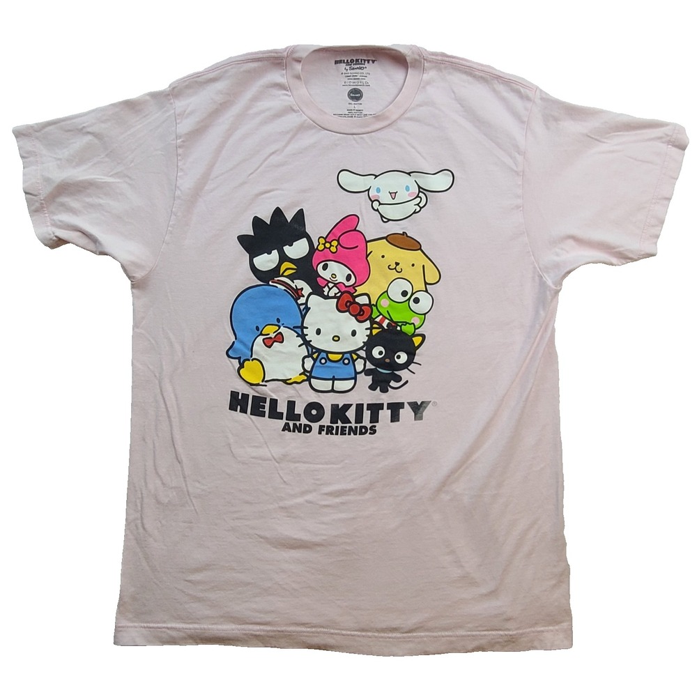 Hello Kitty and Friends Sanrio T Shirt Adult Large Pink Graphic Tee Kawaii Y2K